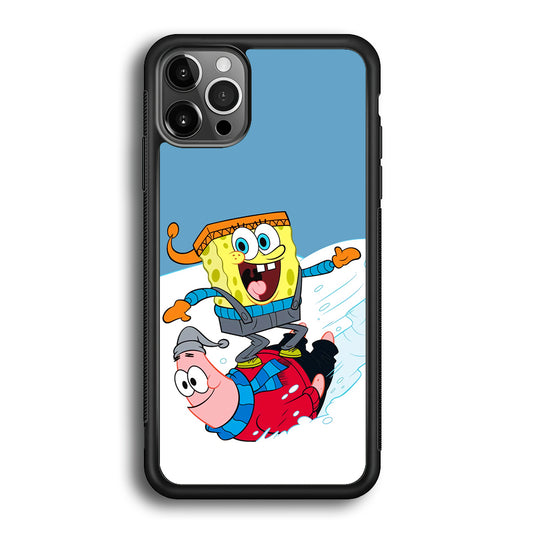 Spongebob And Patrick Ice Skiing iPhone 12 Pro Max Case