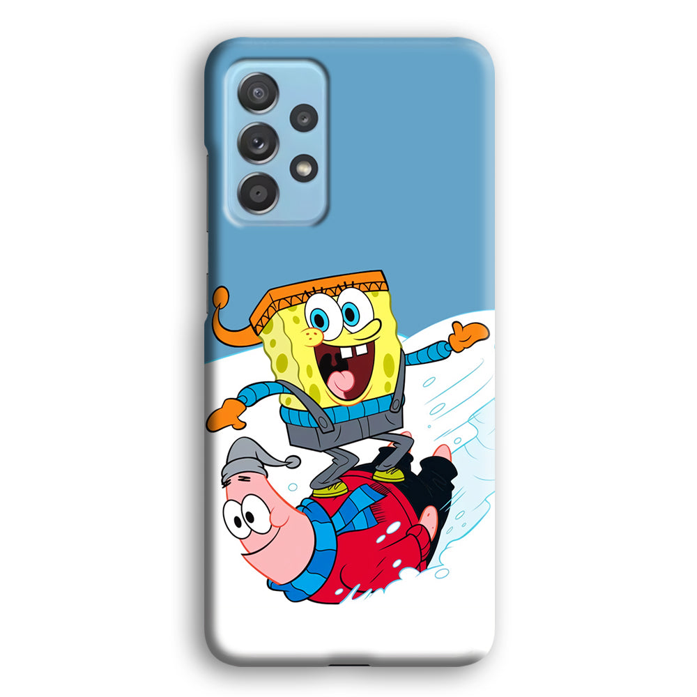 Spongebob And Patrick Ice Skiing Samsung Galaxy A52 Case