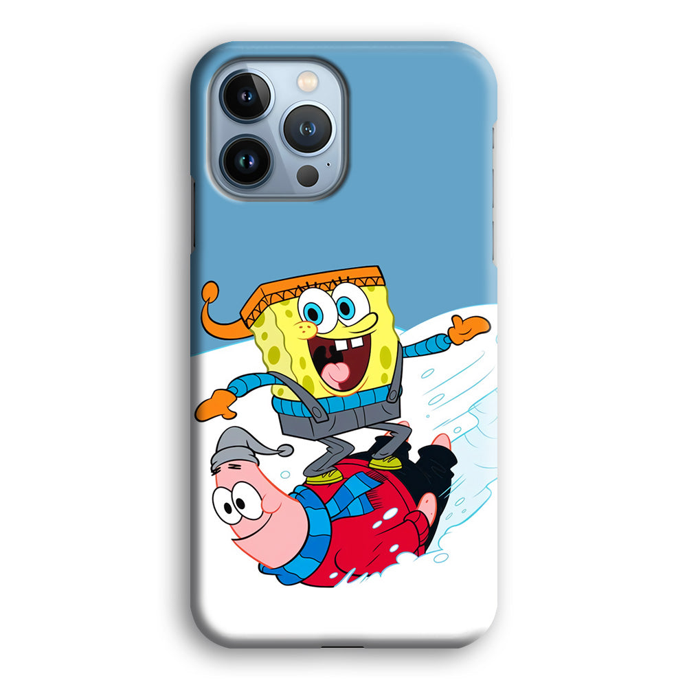 Spongebob And Patrick Ice Skiing iPhone 15 Pro Max Case