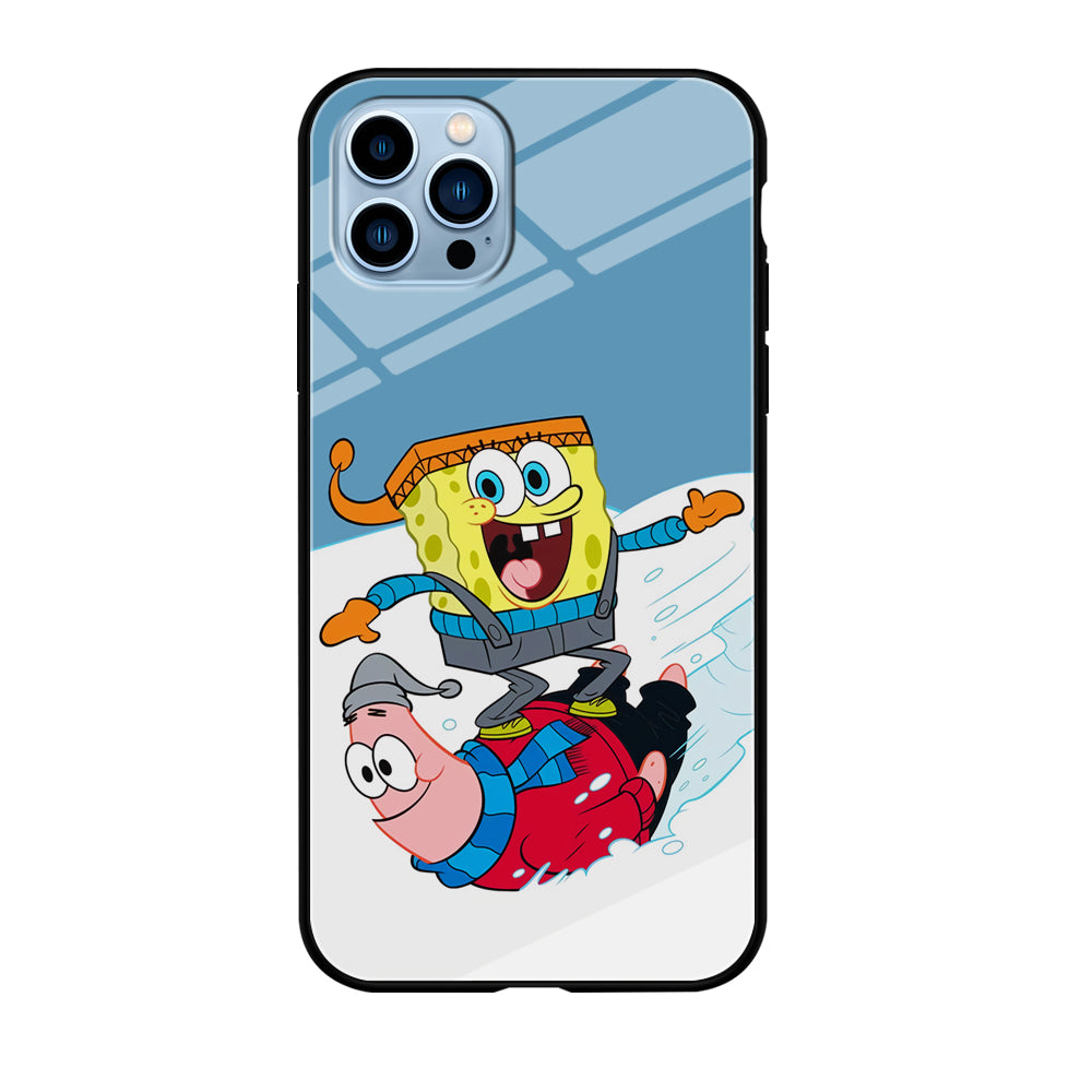 Spongebob And Patrick Ice Skiing iPhone 12 Pro Max Case