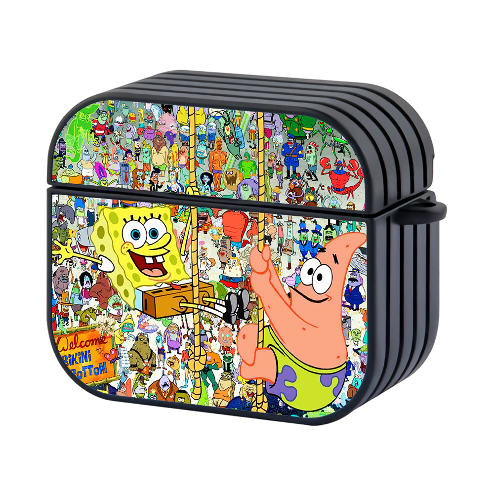 Spongebob Bikini Bottom All Character Hard Plastic Case Cover For Apple Airpods 3 - Ezzystore
