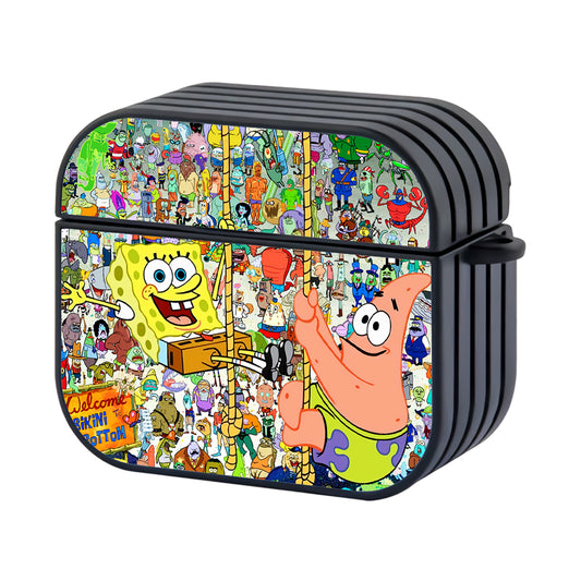 Spongebob Bikini Bottom All Character Hard Plastic Case Cover For Apple Airpods 3 - Ezzystore