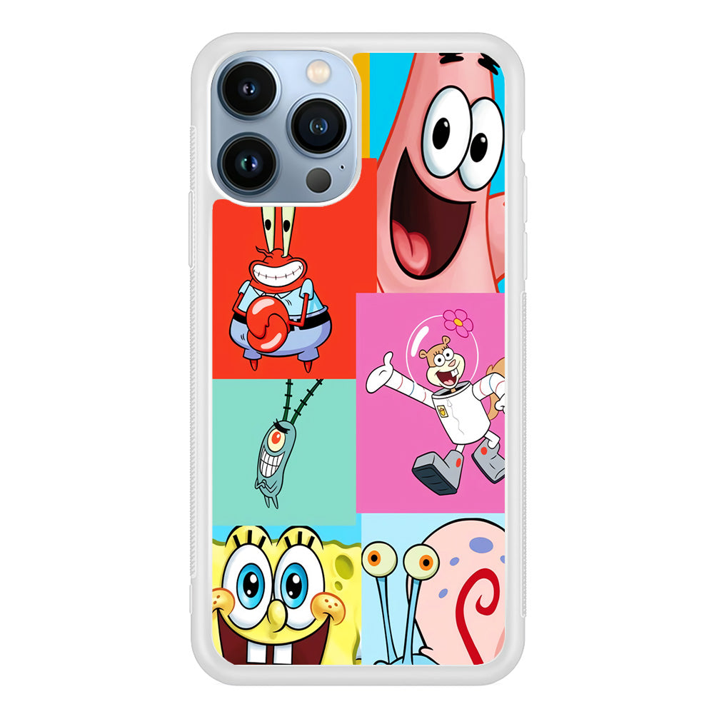 Spongebob Collage Character iPhone 14 Pro Case