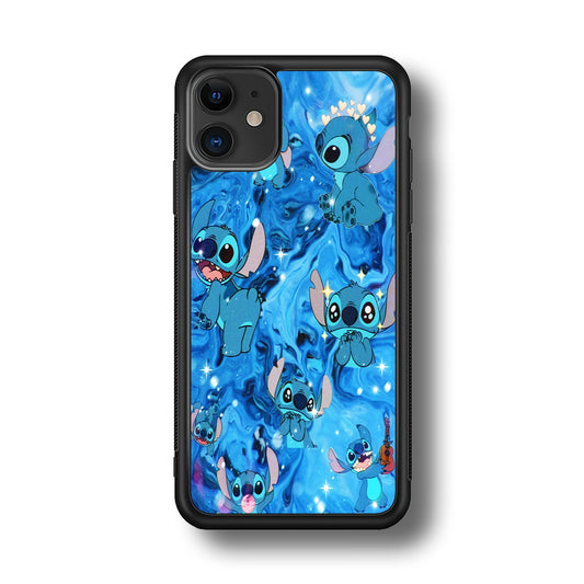 Stitch Aesthetic With Marble Blue iPhone 11 Case
