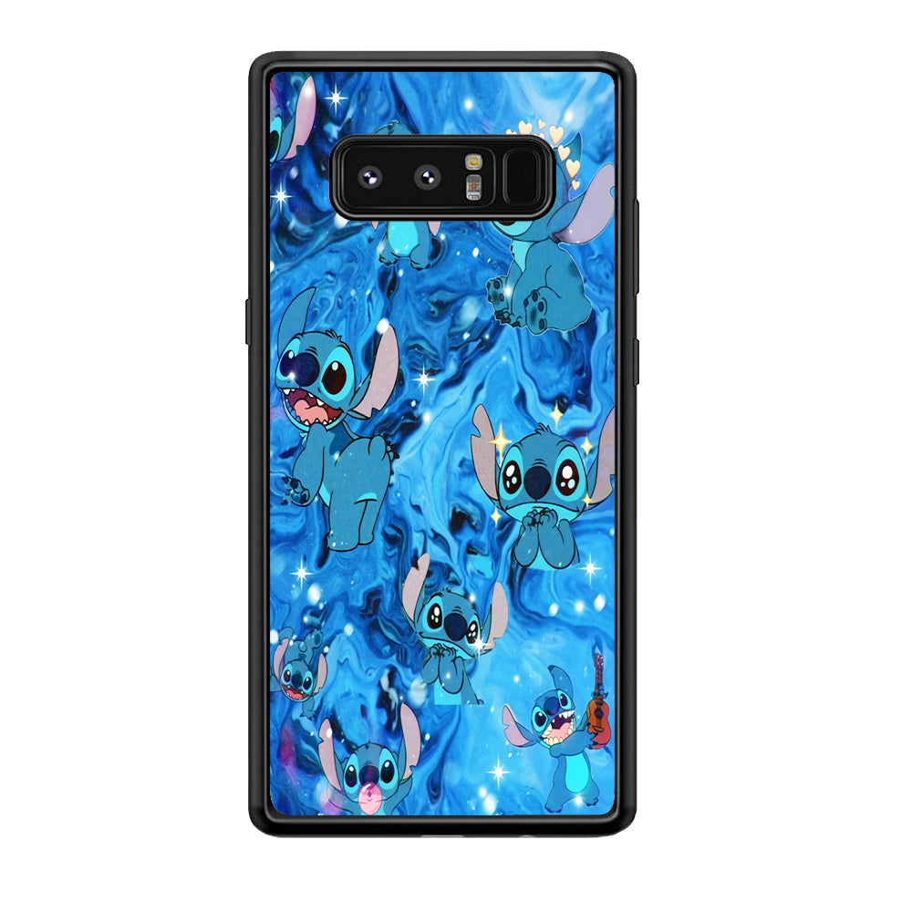 Stitch Aesthetic With Marble Blue Samsung Galaxy Note 8 Case