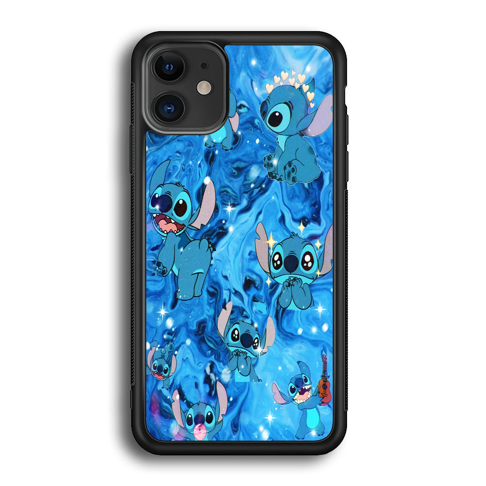 Stitch Aesthetic With Marble Blue iPhone 12 Case