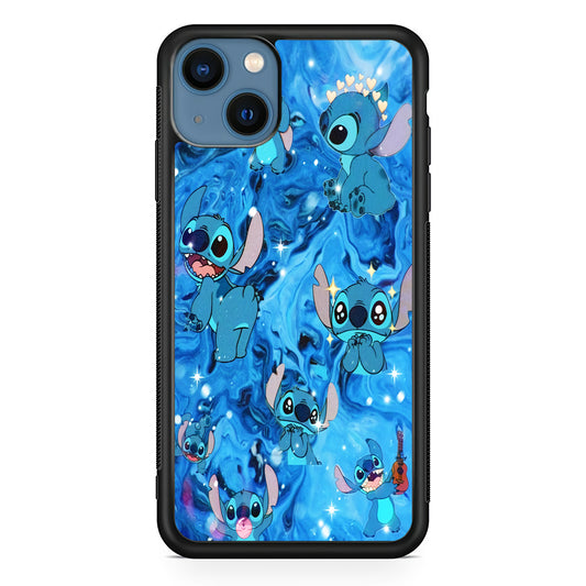 Stitch Aesthetic With Marble Blue iPhone 13 Case