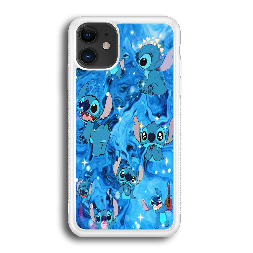 Stitch Aesthetic With Marble Blue iPhone 12 Case