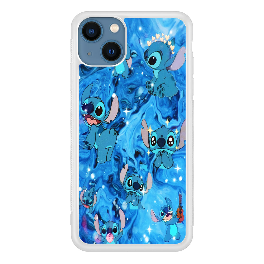 Stitch Aesthetic With Marble Blue iPhone 14 Case