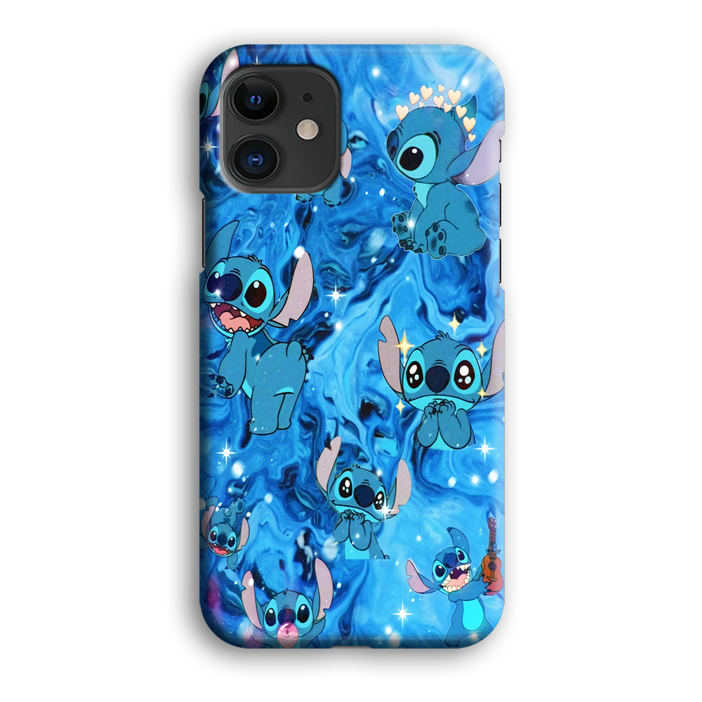 Stitch Aesthetic With Marble Blue iPhone 12 Case
