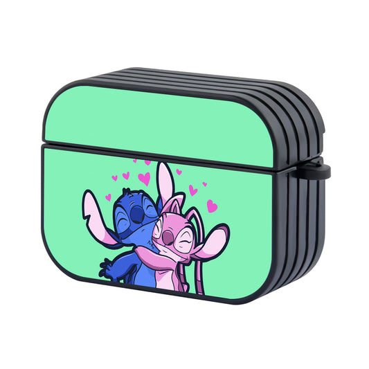 Stitch And Angel Hug Romance Hard Plastic Case Cover For Apple Airpods Pro - Ezzystore