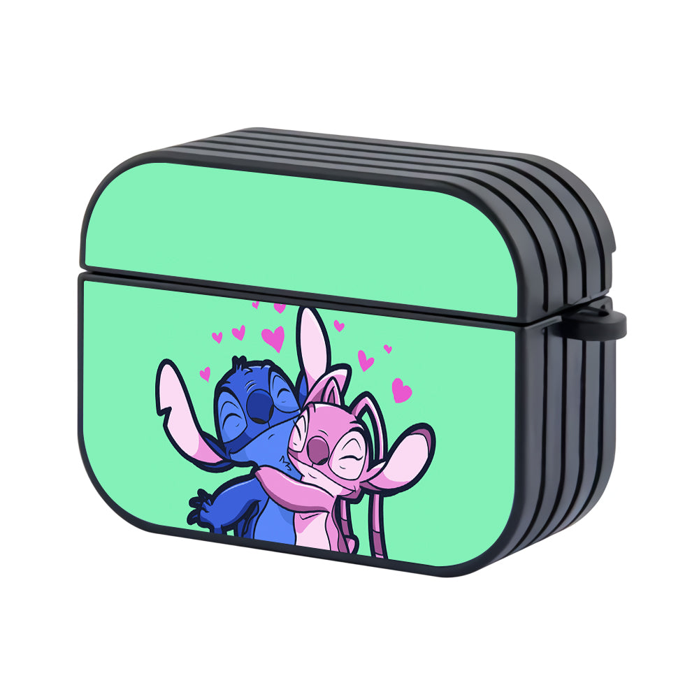 Stitch And Angel Hug Romance Hard Plastic Case Cover For Apple Airpods Pro 3 - Ezzystore