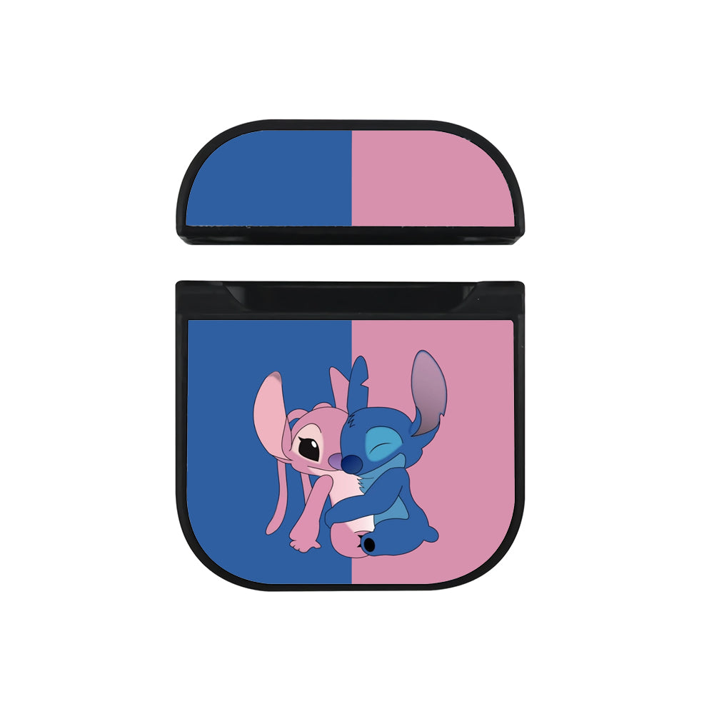 Stitch And Angel Huge Momment Hard Plastic Case Cover For Apple Airpods