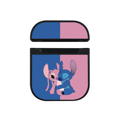 Stitch And Angel Huge Momment Hard Plastic Case Cover For Apple Airpods