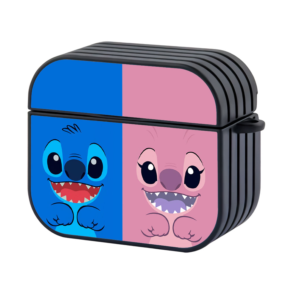 Stitch and Angel Face Hard Plastic Case Cover For Apple Airpods 4 - Ezzystore