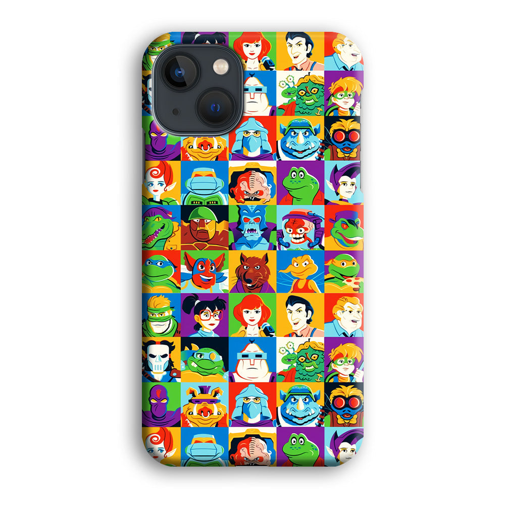 Teenage Mutant Ninja Turtles Character in Collage iPhone 15 Case