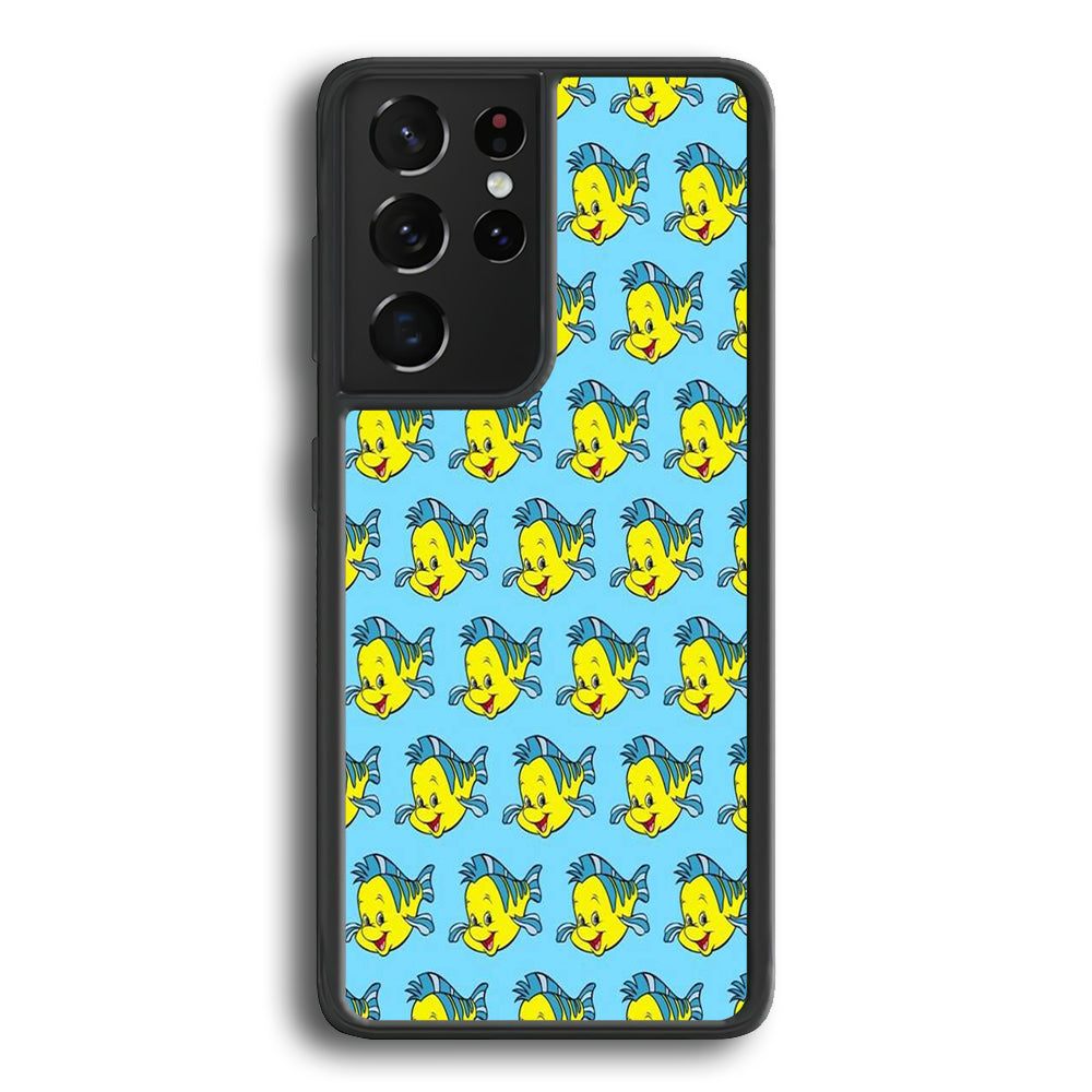 The Little Mermaid Flounder Doodle Samsung Galaxy S24 Ultra Case - Ezzystore