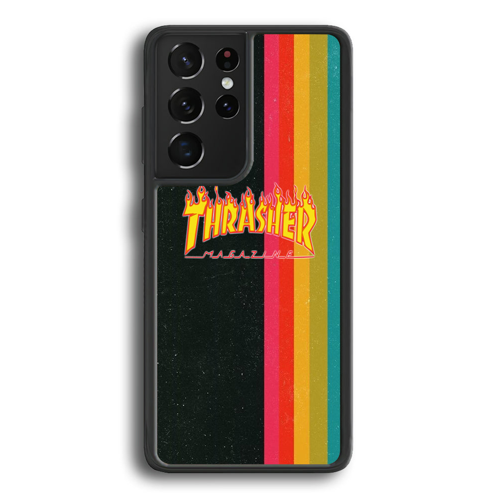 Thrasher Dim Grey Filter Rainbow Pain Samsung Galaxy S24 Ultra Case - Ezzystore