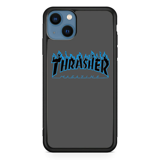 Thrasher Deeph Royal Grey Blue Fire iPhone 14 Plus Case - Ezzystore