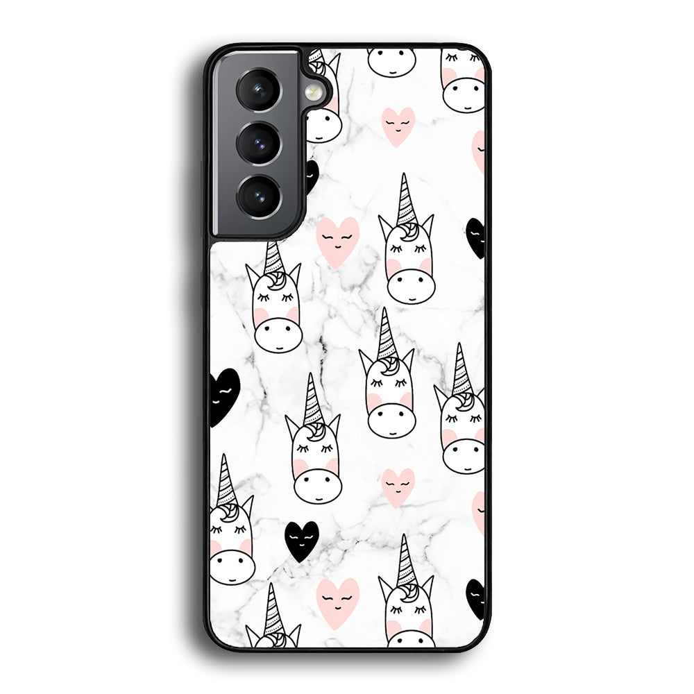 Unicorn Marble White Samsung Galaxy S22 Plus Case - Ezzystore