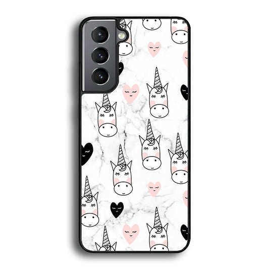 Unicorn Marble White Samsung Galaxy S22 Plus Case - Ezzystore