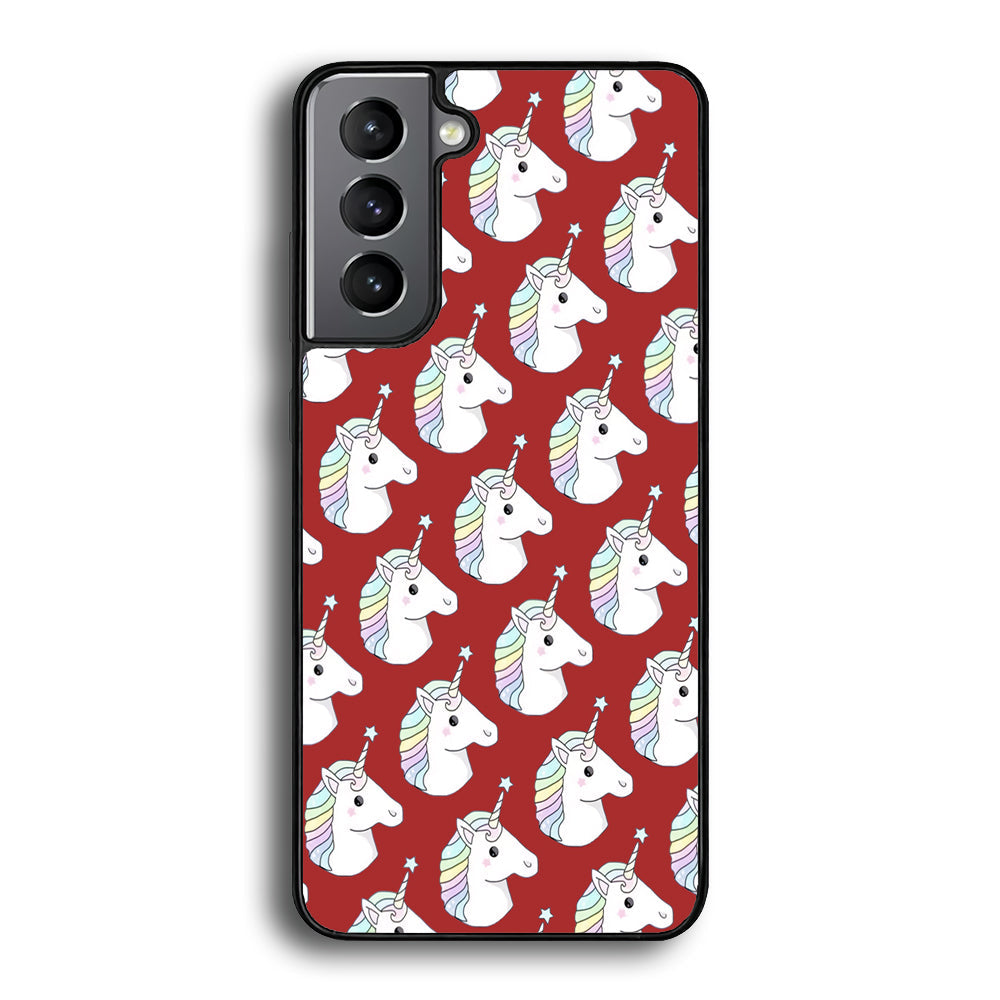 Unicorn Maroon Doodle Samsung Galaxy S23 Case - Ezzystore