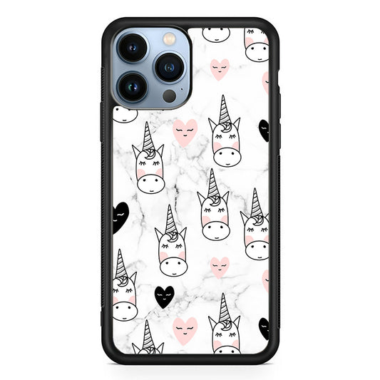 Unicorn Marble White iPhone 14 Pro Max Case