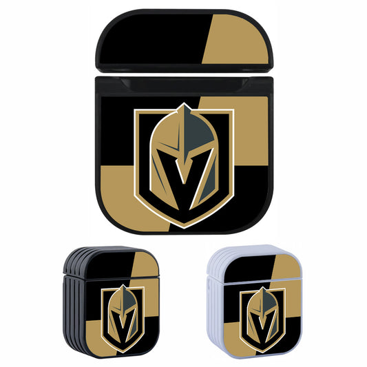 Vegas Golden Knights Black Gold Hard Plastic Case Cover For Apple Airpods