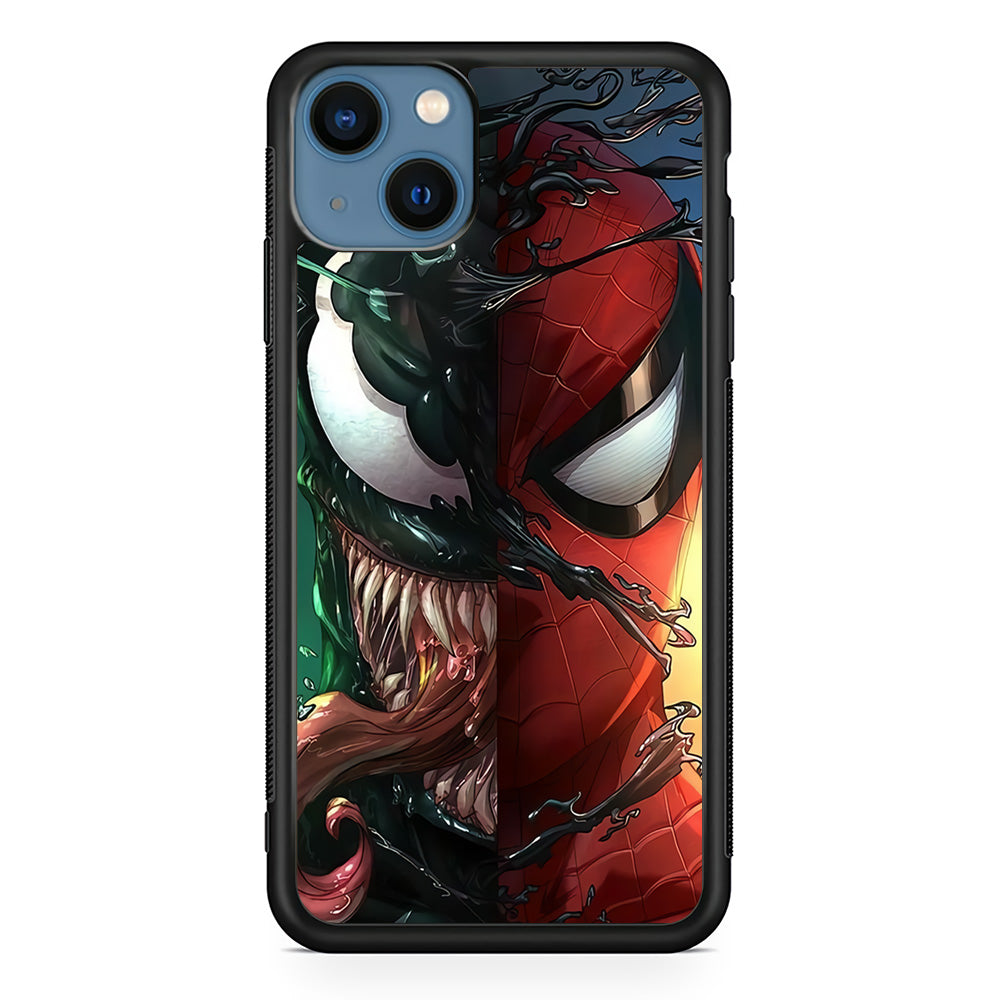 Venom Spiderman Half Face iPhone 15 Plus Case