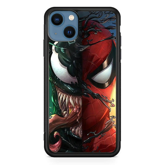 Venom Spiderman Half Face iPhone 15 Plus Case