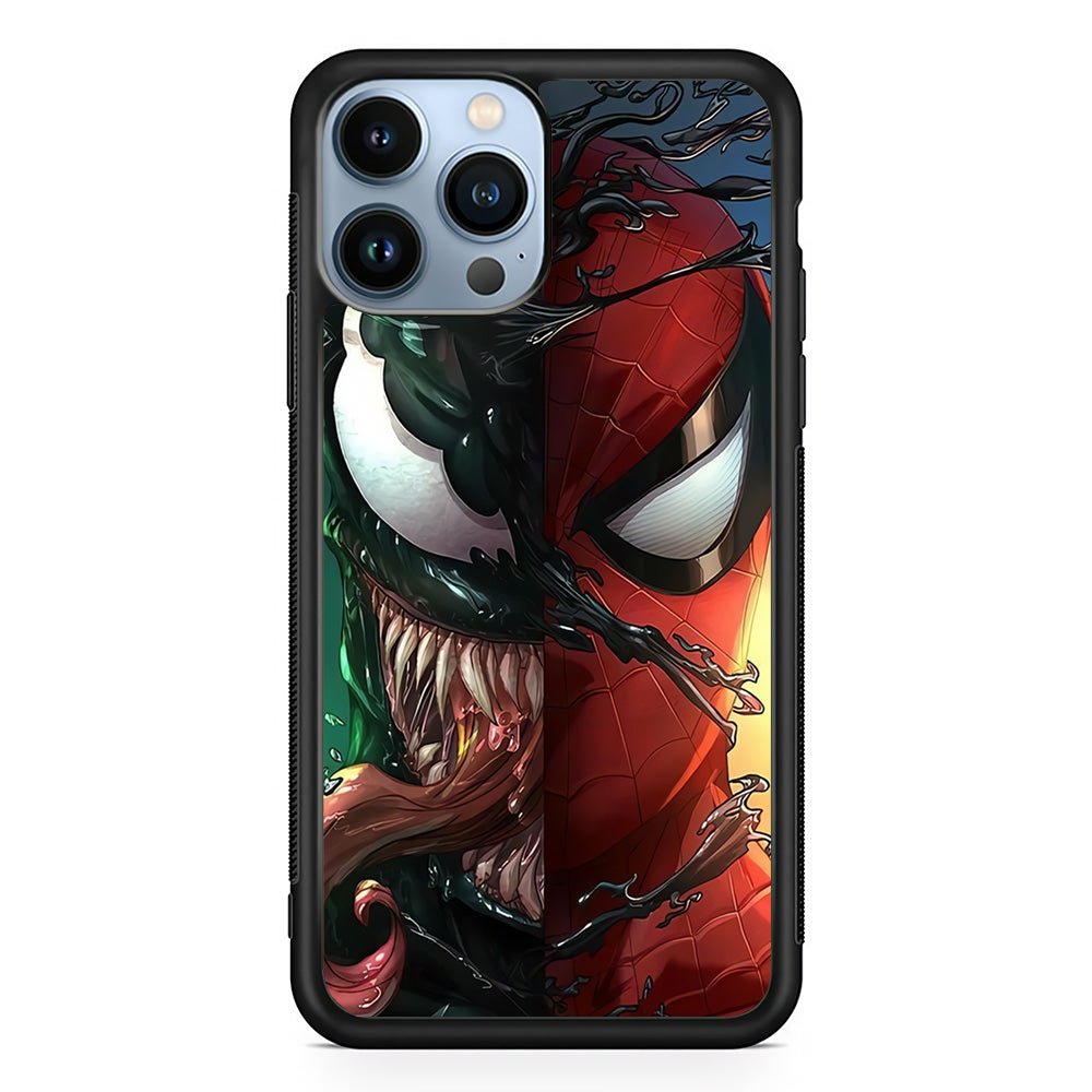 Venom Spiderman Half Face iPhone 15 Pro Case