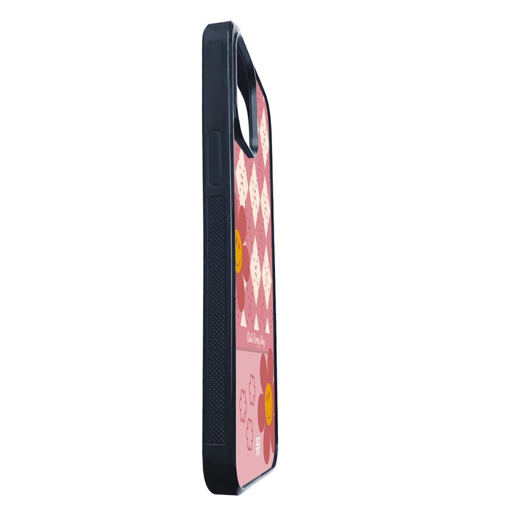 Vertical Square Patern Chill Every Day with Smiley Flower Magsafe iPhone Case