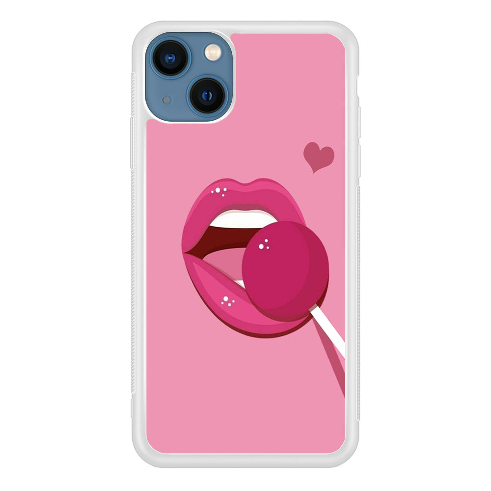 Woman Lip And Lolipop Pink iPhone 15 Plus Case