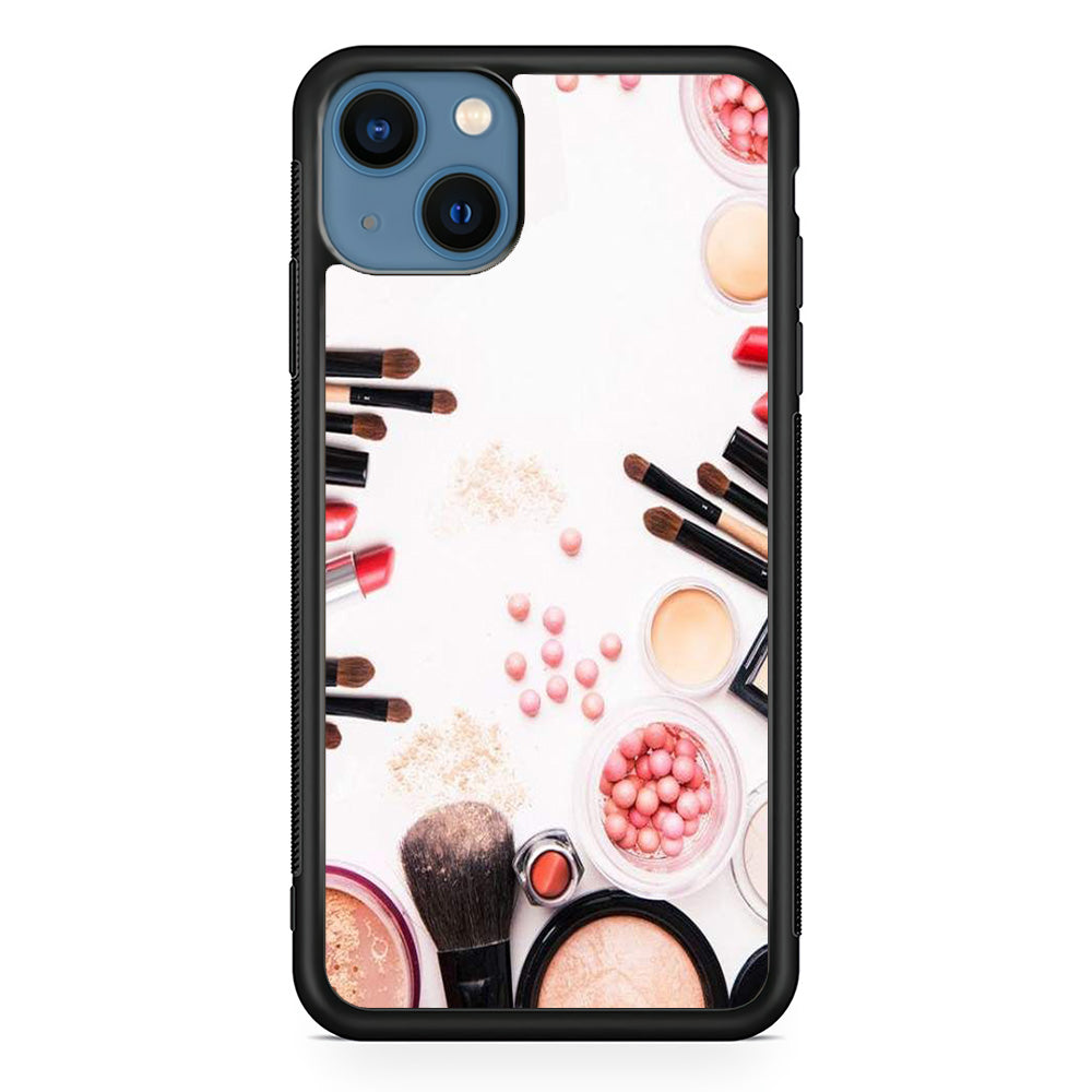 Woman Make Up Equipment Brush And Powder iPhone 14 Case