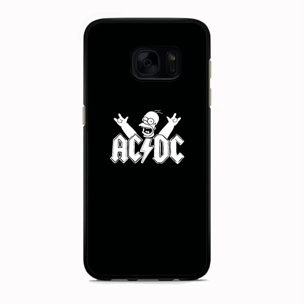 AC DC Logo Simpson Black And White Samsung Galaxy S7 Edge Case - ezzyst