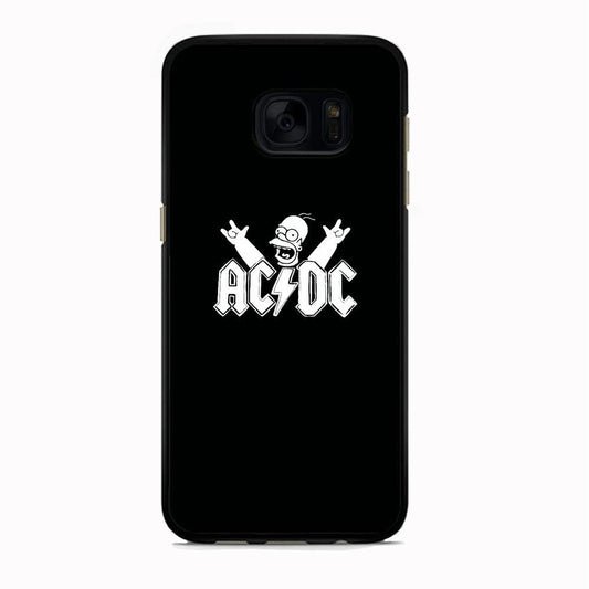 AC DC Logo Simpson Black And White Samsung Galaxy S7 Edge Case - ezzyst