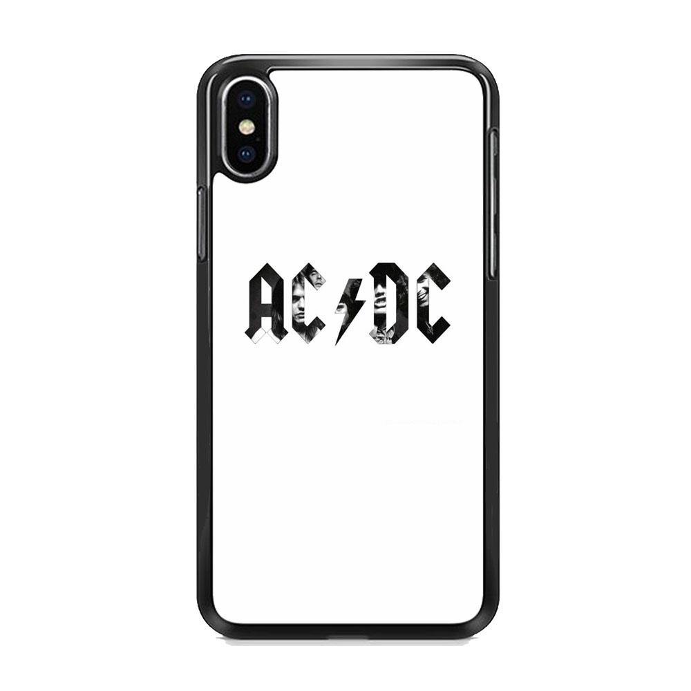 AC DC White Picture Logo iPhone X Case - ezzyst