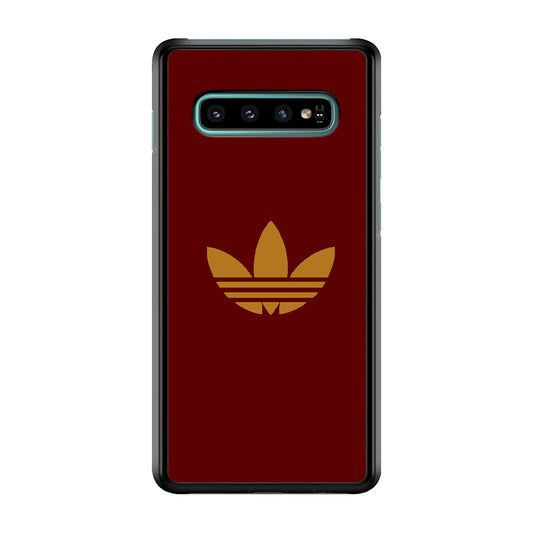 Adidas Simple Maroon Gold Samsung Galaxy S10 Plus Case