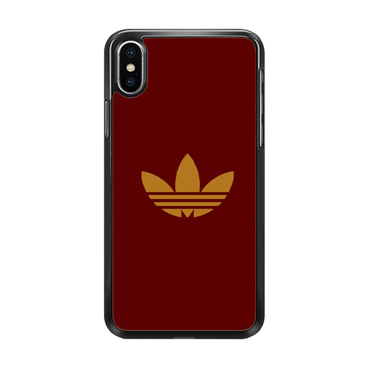 Adidas Simple Maroon Gold  iPhone X Case