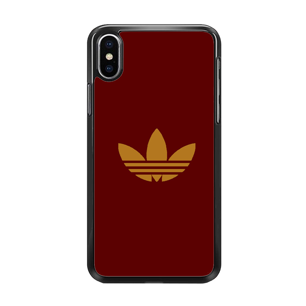 Adidas Simple Maroon Gold  iPhone Xs Max Case