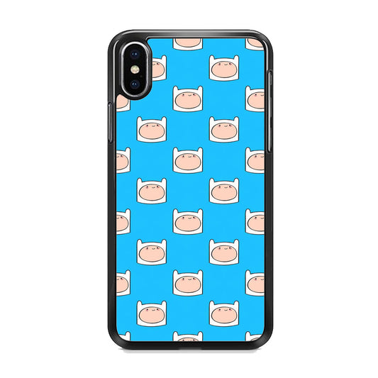 Adventure Time Finn Head Doodle Blue iPhone X Case