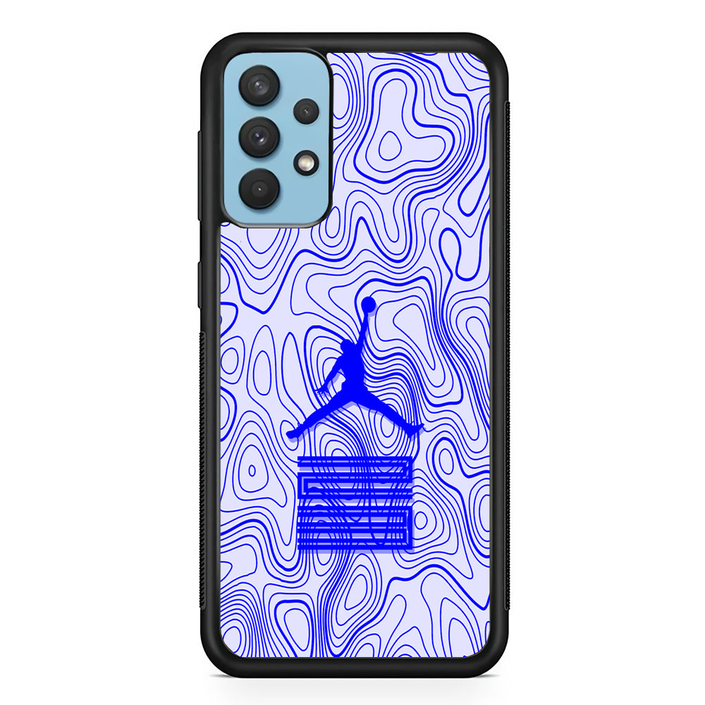 Air Jordan Bluish Topographical Samsung Galaxy A32 Case