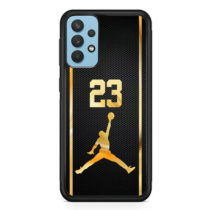 Air Jordan Carbon Stripe Gold Samsung Galaxy A32 Case