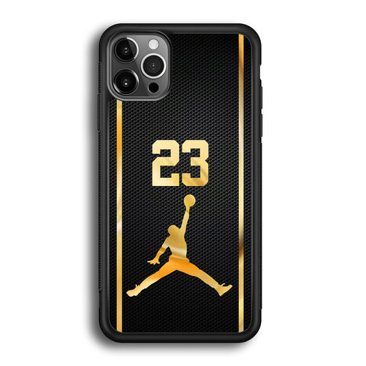 Air Jordan Carbon Stripe Gold iPhone 12 Pro Max Case