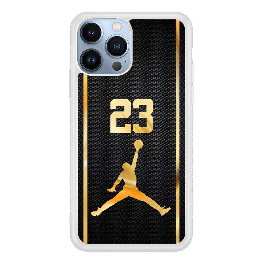 Air Jordan Carbon Stripe Gold iPhone 13 Pro Case
