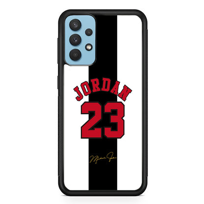 Air Jordan Stripe Black Number Samsung Galaxy A32 Case
