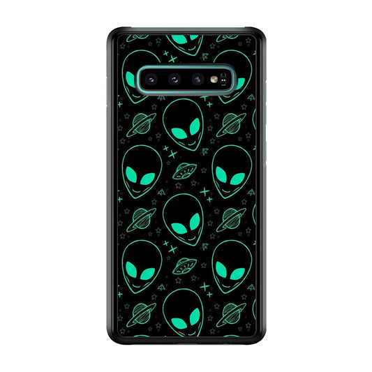 Alien Green Doodle Samsung Galaxy S10 Case