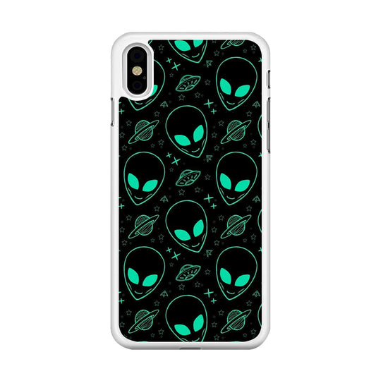Alien Green Doodle iPhone Xs Max Case