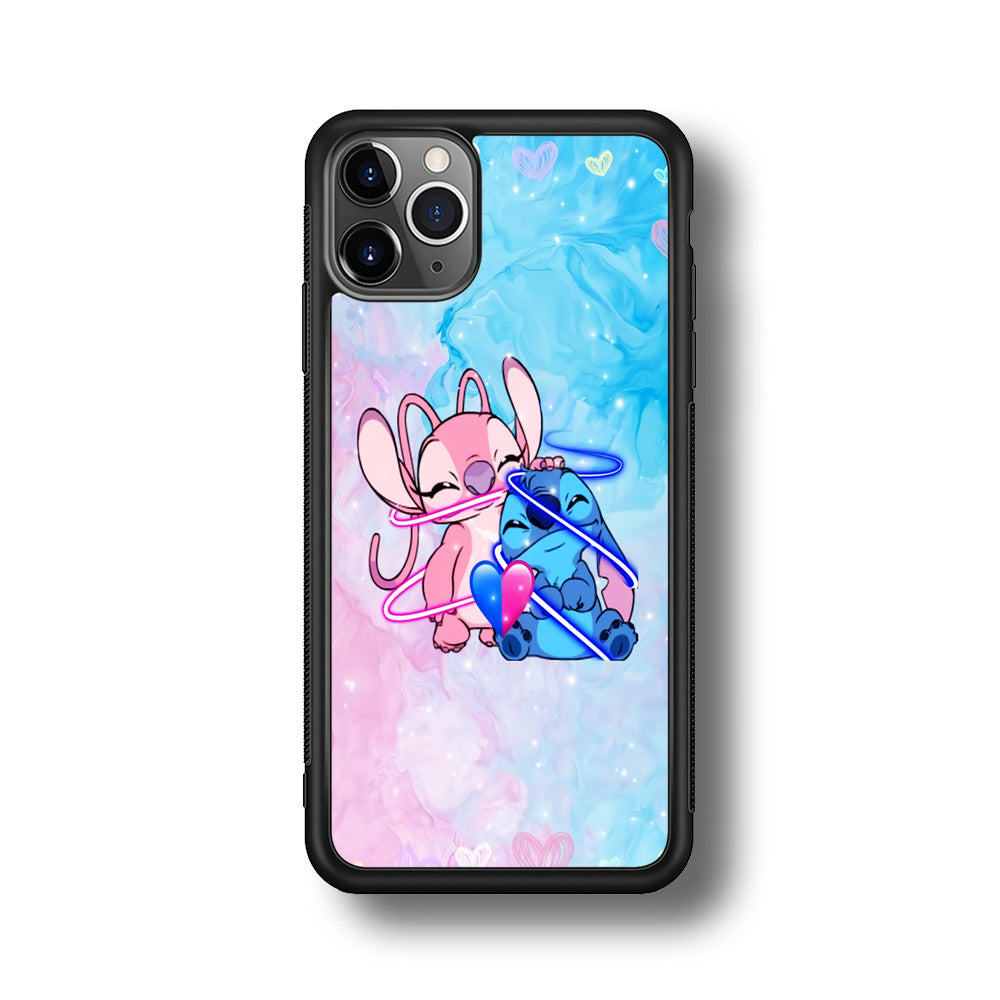 Angel and Stitch Aesthetic Marble iPhone 11 Pro Case