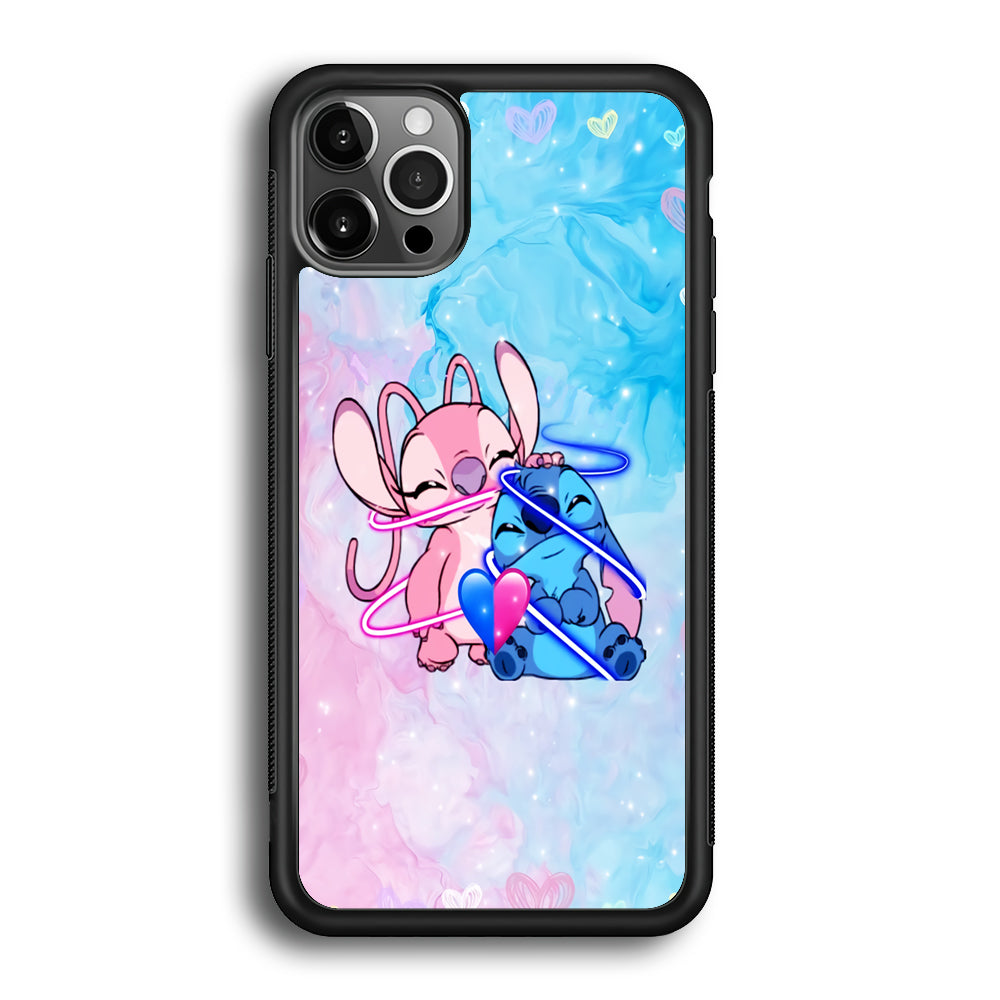 Angel and Stitch Aesthetic Marble iPhone 12 Pro Max Case
